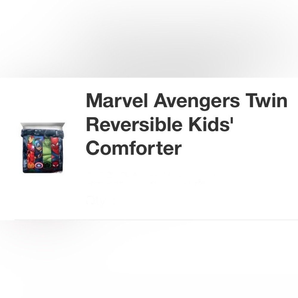 Marvel Avengers Twin
Reversible Kids'
Comforter